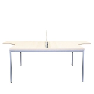 Mesa multipuestos de 2 puestos con separador y ala 2