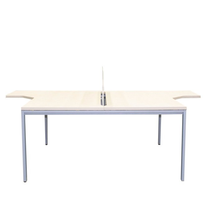 Mesa multipuestos de 2 puestos con separador y ala