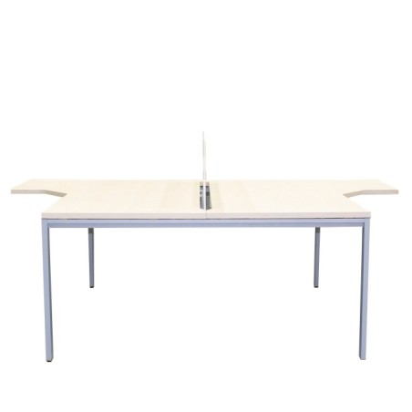 Mesa multipuestos de 2 puestos con separador y ala