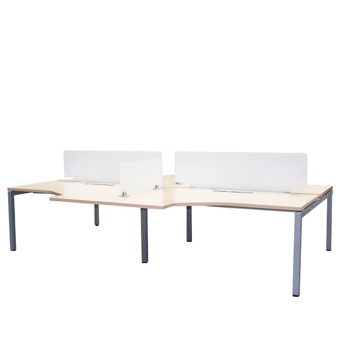 Mesa multipuestos 2/4 puestos maple con separador y ala - Mercaoficina