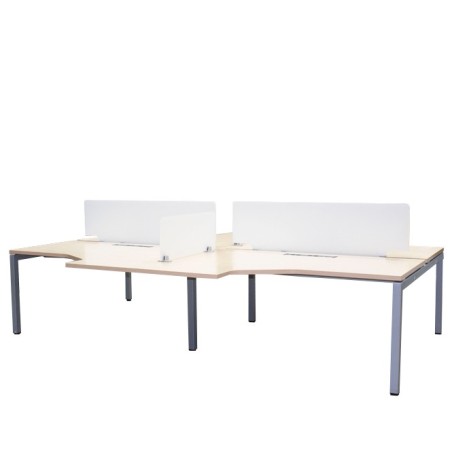 Mesa multipuestos 2/4 puestos maple con separador y ala - Mercaoficina