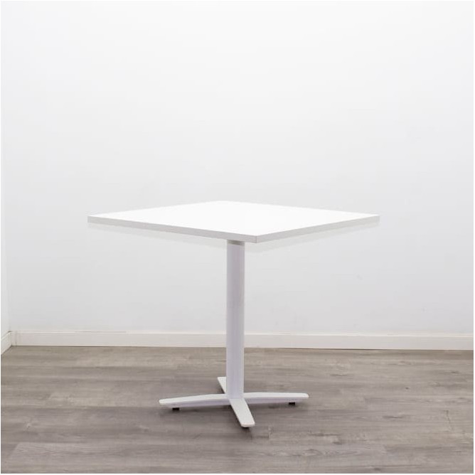 Mesa comedor blanca con pata en aspa de 80cm