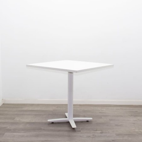 Mesa comedor blanca con pata en aspa de 80cm
