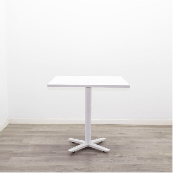 Mesa comedor blanca con pata en aspa de 80cm