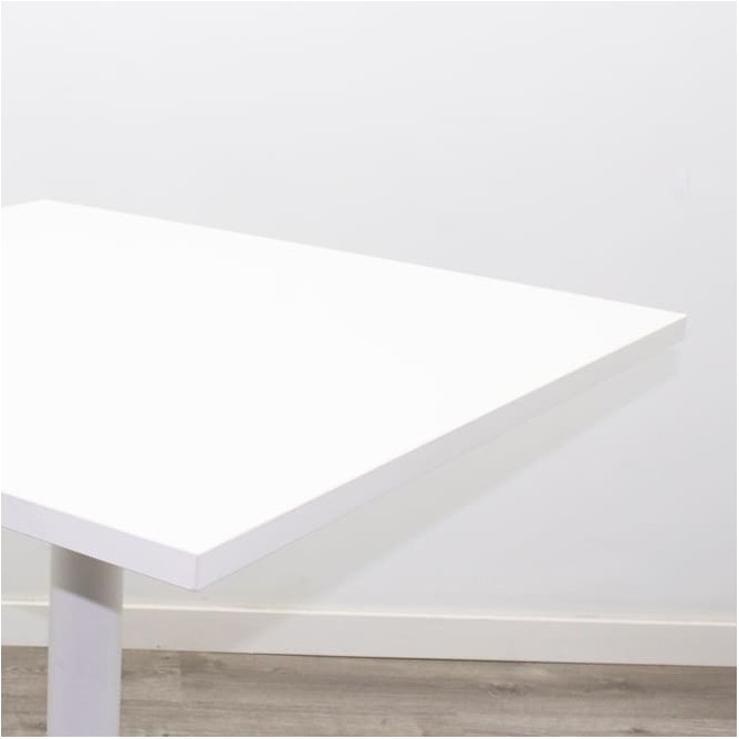 Mesa comedor blanca con pata en aspa de 80cm