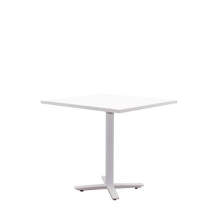 Mesa comedor blanca con pata en aspa de 80cm