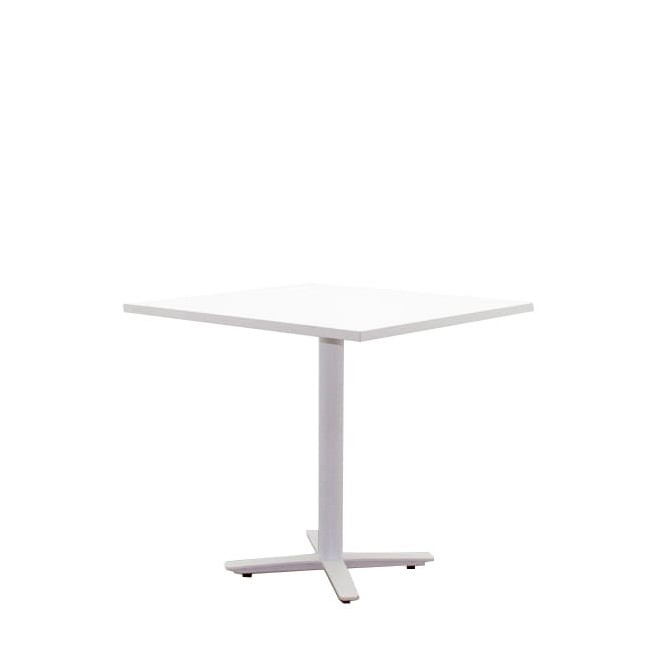 Mesa comedor blanca con pata en aspa de 80cm