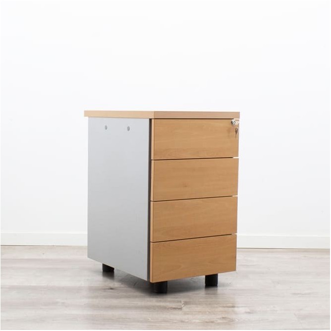 Cajonera 4 cajones en melamina peral y gris