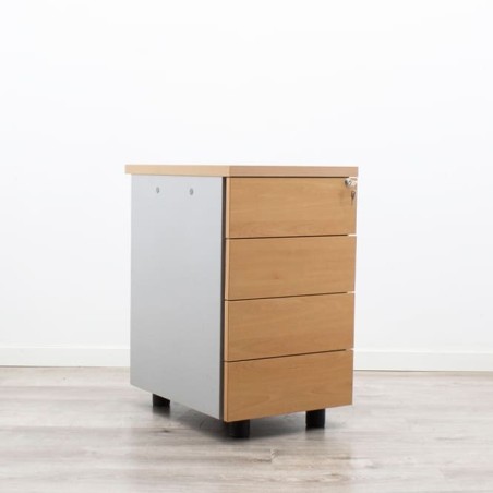 Cajonera 4 cajones en melamina peral y gris