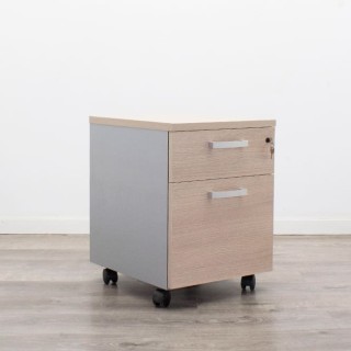 Cajonera cajón y archivo en gris y roble 2