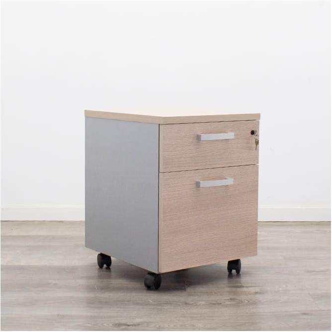 Cajonera cajón y archivo en gris y roble