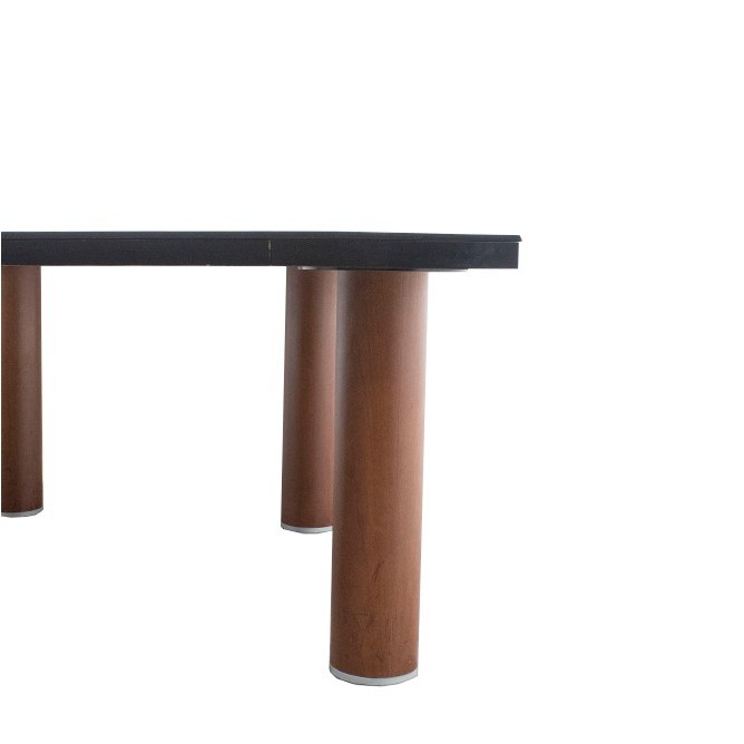 Mesa dirección con armario pedestal en negro y nogal de 160cm