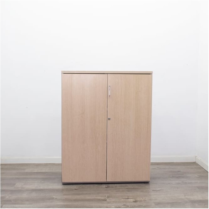 Armario medio todo puerta en gris aluminizado y roble de 90cm