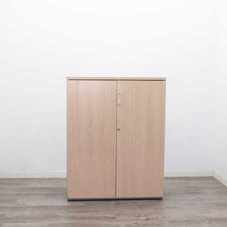 Armario medio todo puerta en gris aluminizado y roble de 90cm