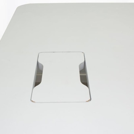 Mesa de juntas cuadrada blanca