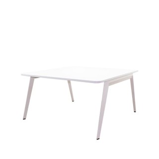 Mesa de juntas cuadrada blanca