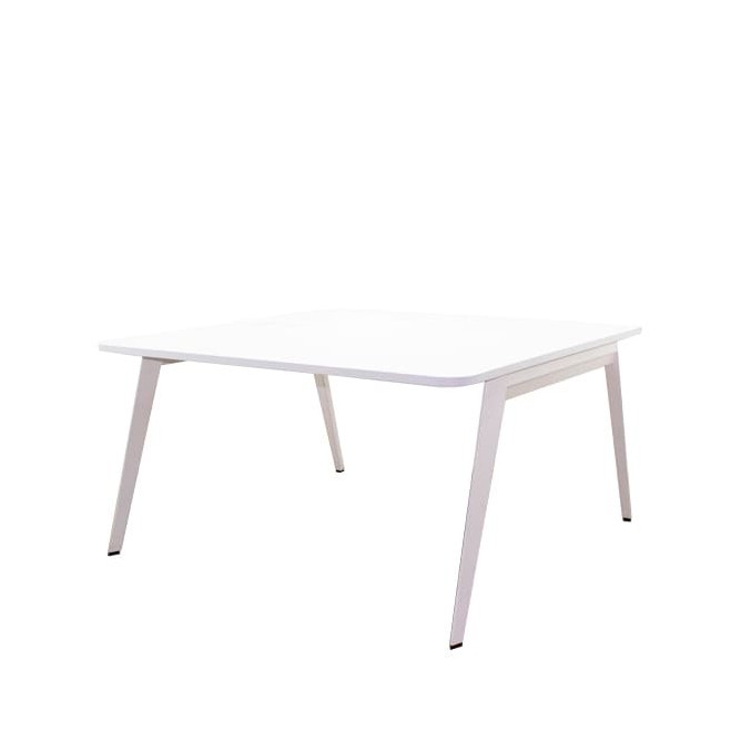 Mesa de juntas cuadrada blanca