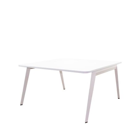 Mesa de juntas cuadrada blanca