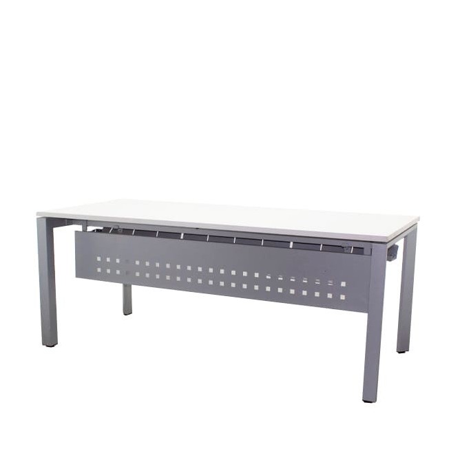 Mesa operativa blanca y gris de 180cm
