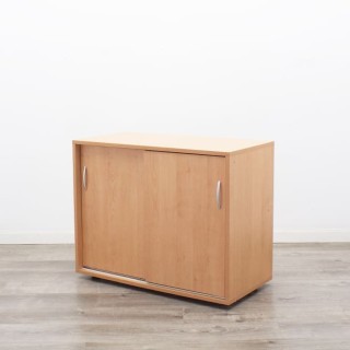 Armario bajo todo puertas correderas en haya de 90cm 2