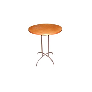 Mesa auxiliar con tapa blanca y estructura de forja 2