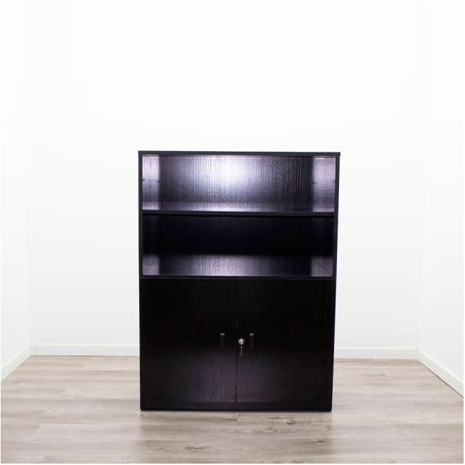 Armario medio negro con puertas bajas 92cm