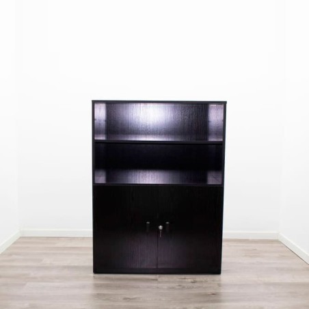 Armario medio negro con puertas bajas 92cm