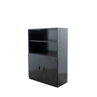 Armario medio negro con puertas bajas 92cm