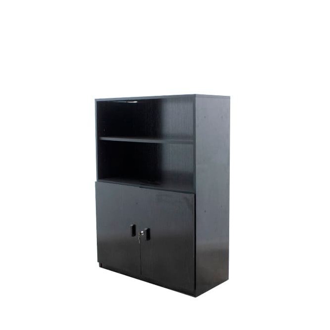 Armario medio negro con puertas bajas 92cm