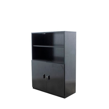 Armario medio negro con puertas bajas 92cm