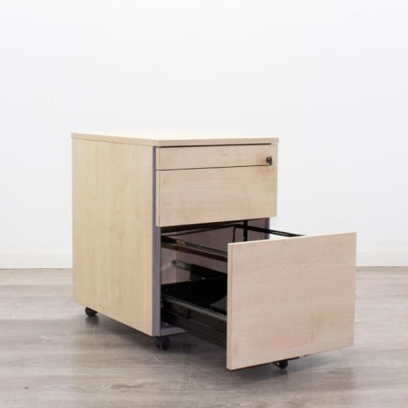 Cajonera cajón y archivo en maple sin tiradores