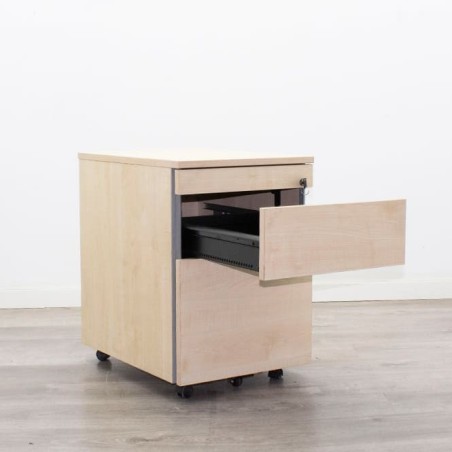 Cajonera cajón y archivo en maple sin tiradores