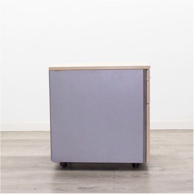 Cajonera cajón y archivo con plumier en maple y gris
