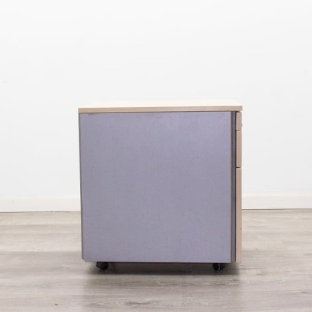 Cajonera cajón y archivo con plumier en maple y gris