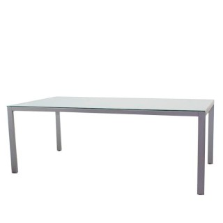 Mesa operativa con tapa de cristal de 200cm