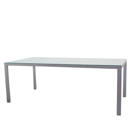 Mesa operativa con tapa de cristal de 200cm