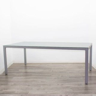 Mesa operativa con tapa de cristal de 200cm 2