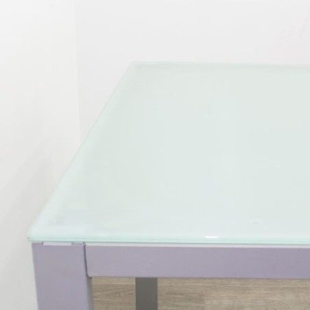 Mesa operativa con tapa de cristal de 200cm