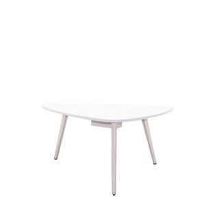 Mesa reunión triangular tapa en blanco