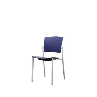 Silla colectividad en polipropileno azul sin brazos 4 patas