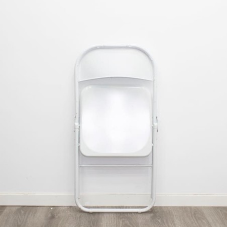 Silla colectividad metálica plegable en blanco