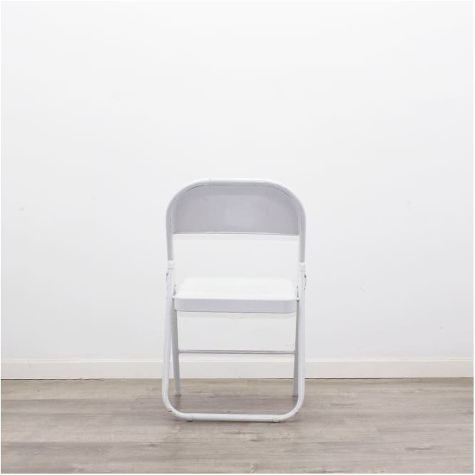 Silla colectividad metálica plegable en blanco