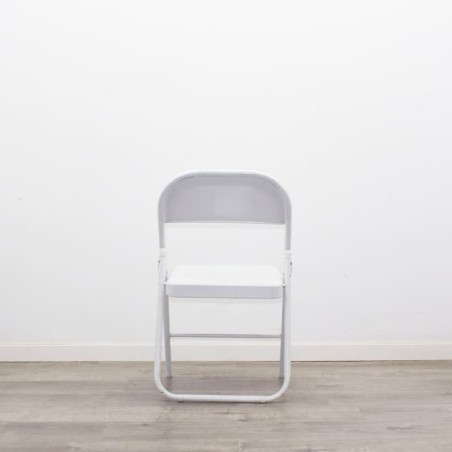 Silla colectividad metálica plegable en blanco