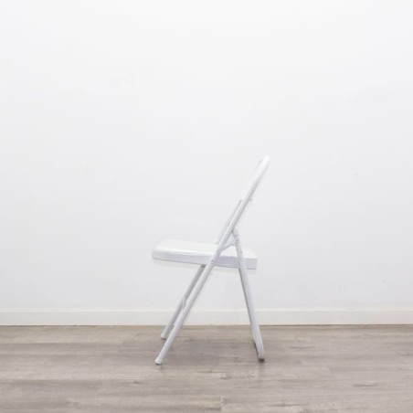 Silla colectividad metálica plegable en blanco