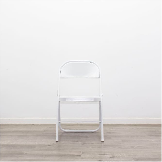 Silla colectividad metálica plegable en blanco
