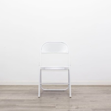 Silla colectividad metálica plegable en blanco