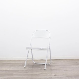 Silla colectividad metálica plegable en blanco 2