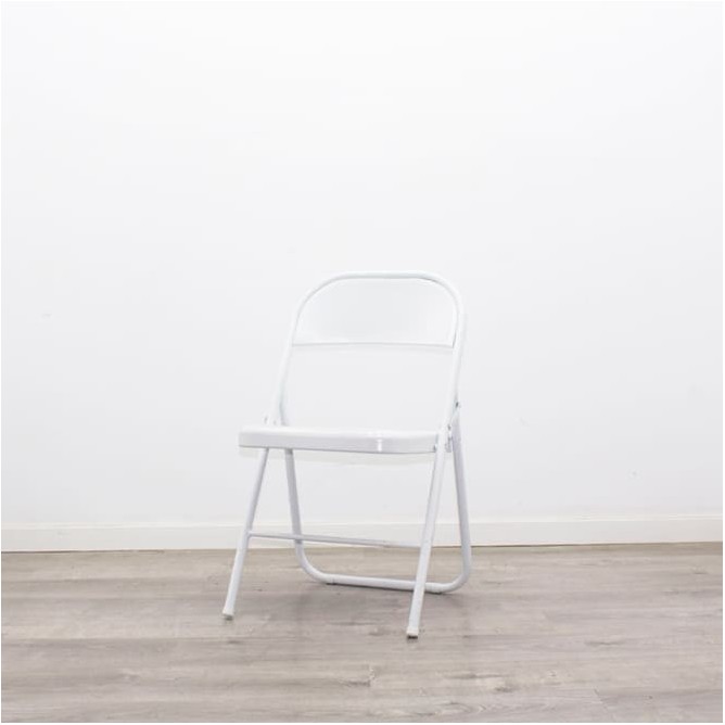 Silla colectividad metálica plegable en blanco