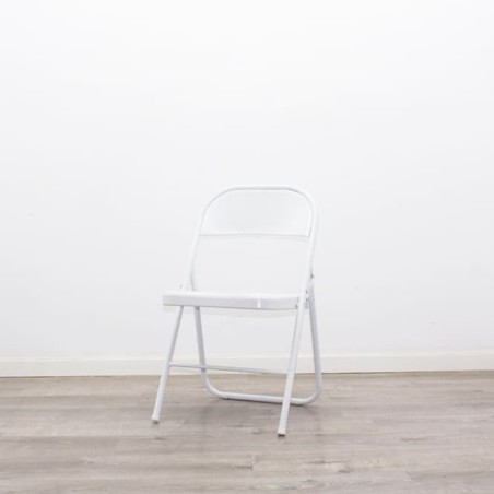 Silla colectividad metálica plegable en blanco
