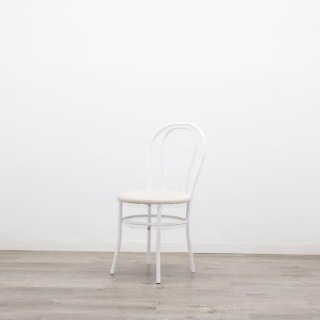 Silla colectividad en blanco con asiento en napel 2